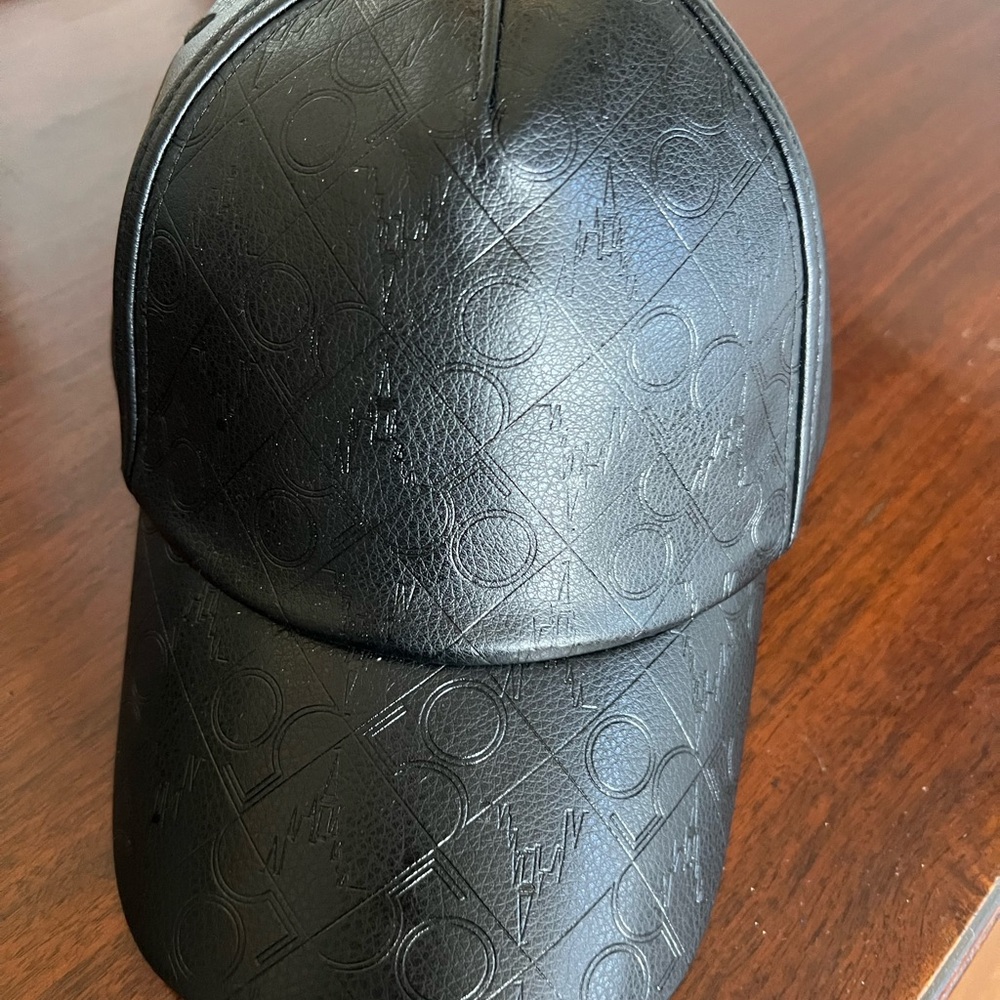 Black Textured Baseball Cap with Glossy Finish